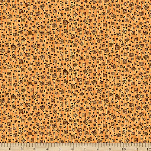Fabric  and  Fabric QT Fabrics Caribe Squares Geo, Orange