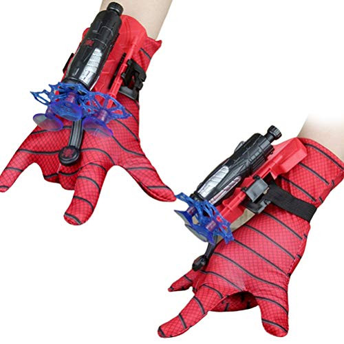 Freshwater Web Launcher Role Play Toy, Kids Plastic Cosplay Gloves with Wrist Ejection Launcher Childrens Spider-Man Gloves Avengers Wrist Launcher Toys