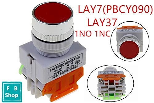 LAY7 -PBCY090- LAY37 11BN Red 10A 660V Momentary Push Button Switch