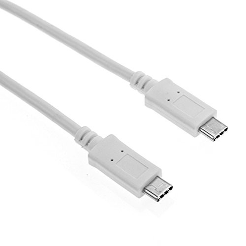 White USB-C USB 3.1 Type C Male Connector to C Male Charge Data Cable for MacBook & Chromebook 30cm CableCC