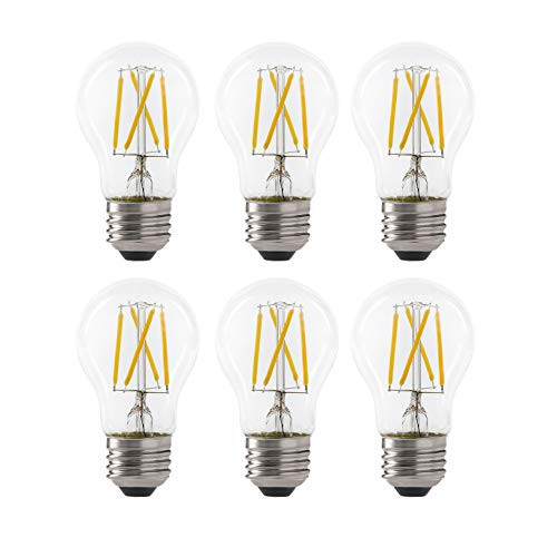 LED 5W A15 Filament Clear Light Bulb, 40W Equivalent, 450 Lumens, 2700K Soft White, Dimmable, E26 Medium Base, Energy Star Certified, 120V (6 Pack)