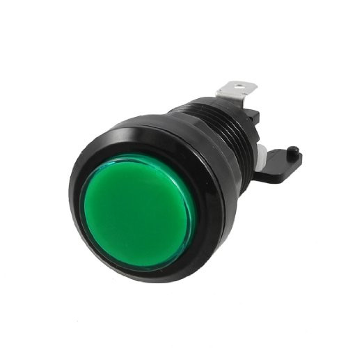 IIVVERR Arcade Game Machine 24mm Diameter Green Cap Momentary Push Button -Arcade Game Machine 24mm Diámetro Green Cap Momentary Push Button