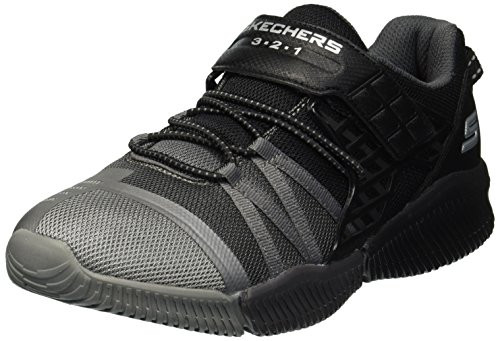 Skechers Kids Boys' ISO-Flex Sneaker, Black/Charcoal, 1 Medium US Little Kid