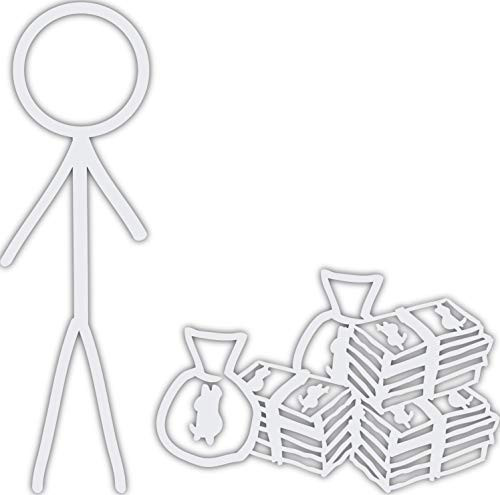 Single Stick Figure Male Man Guy with Money - Vinyl Decal Sticker Funny Anti Family Hate