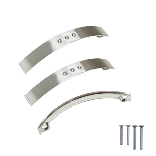 15Pack Brushed Nickel Cabinet Pulls 3.8'' Hole Spacig Drawer Dresser Pull Handles Arch Shape Kitchen Bedroom Hardware