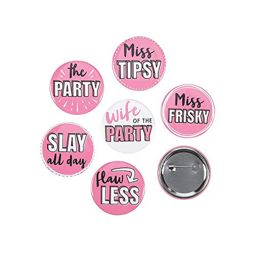 Fun Express Sassy Bachelorette Buttons 24PC - Jewelry - 24 Pieces