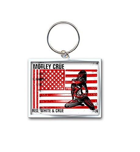 Motley Crue Keyring Keychain Red White And Crue Band Logo Official Size One Size