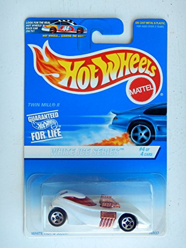 HOT WHEELS WHITE ICE SERIES 4 OF 4 CARS, WHITE TWIN MILL II BLUE CARD
