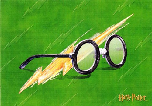 Harry Potter 'Lightning Bolt Scar  and  Glasses' Blank Card, Envelope  and  USPS Harry Potter Stamp
