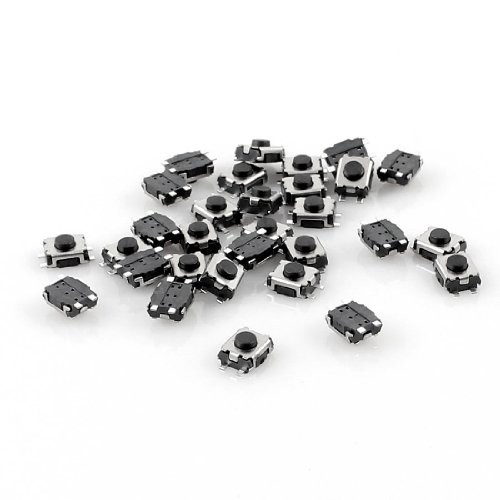 uxcell 30 Pcs 4mm x 3mm 4-Pin SMD SMT Momentary Push Button Tactile Tact Switch