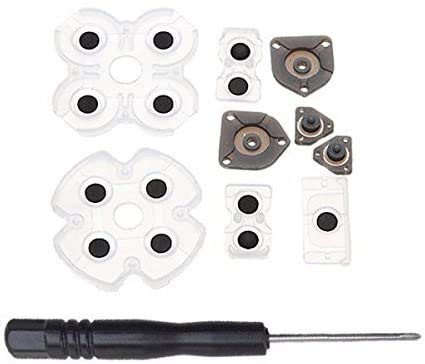 Replacement Conductive Pads Conductive Silicone Button Rubber Pad with Screwdrivers for PS4 Playstation 4 Controller