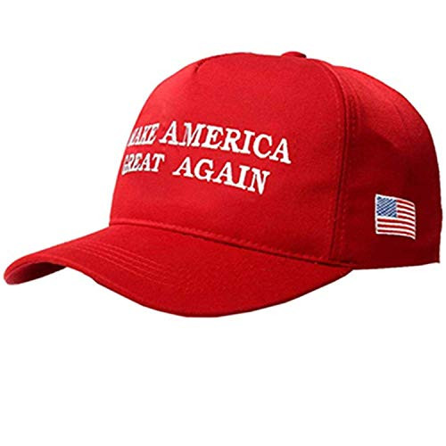 MAGA Hat Make America Great Again Donald Trump Slogan with USA Flag Cap Adjustable 2020 Keep America Great Baseball Hat -Red-