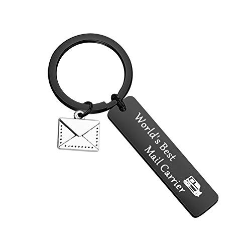 WSNANG World's Best Mail Carrier Keychain Mail Carrier Gift Thank You Gift for Postal Worker-Mail Carrier Black KC- WSNANG World's Best Mail Carrier Keychain Mail Carrier Gift Thank You Gift for Postal Worker-Mail Carrier Black KC-