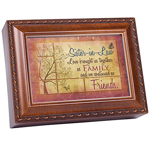Cottage Garden Sister-in-Law Rich Woodgrain Finish with Rope Trim Jewelry Music Box - Plays Song That's What Friends are for Cottage Garden Sister-in-Law Rich Woodgrain Finish with Rope Trim Jewelry Music Box - Plays Song That's What Friends are for