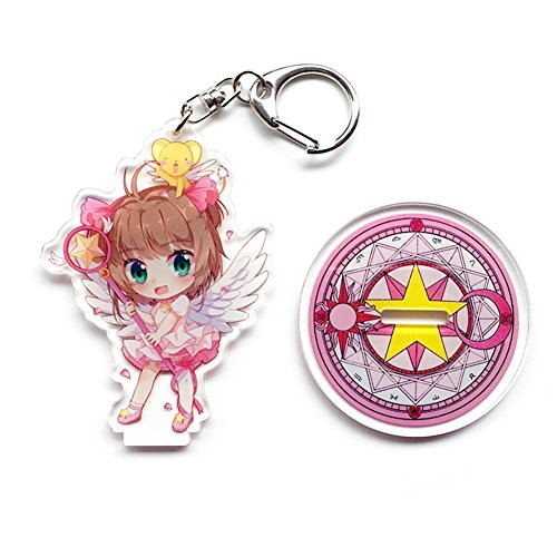 Mikucos Card Captor Sakura KINOMOTO SAKURA key chain Acrylic Stand Figure Pendant Charm Mikucos Card Captor Sakura KINOMOTO SAKURA key chain Acrylic Stand Figure Pendant Charm