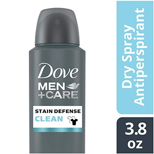 Dove Men plusCare Stain Defense Dry Spray Antiperspirant Deodorant, Clean, 3.8 oz