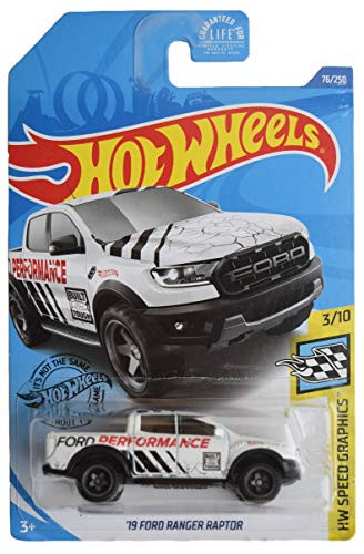 DieCast Hotwheels -'19 Ford Ranger Raptor-, Speed Graphics 3/10 -White-