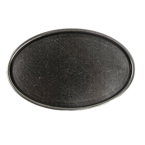 CTM Blank Oval Belt Buckle, Antiqued Silver