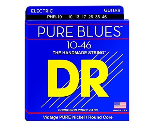 DR Strings PHR-10 Medium Pure Blues Pure Nickel Electric Guitar Strings