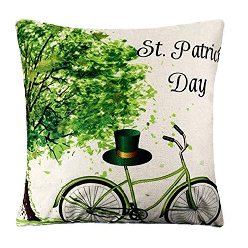 Dosoop St. Patrick's Day Pillow Covers 18x18 Inch, St. Patrick's Day Decorations Farmhouse Throw Pillow Case Green Shamrock Clover Cotton Linen Cushion Pillowcase for Home Decor Dosoop St. Patrick's Day Pillow Covers 18x18 Inch, St. Patrick's Day Decorations Farmhouse Throw Pillow Case Green Shamrock Clover Cotton Linen Cushion Pillowcase for Home Decor