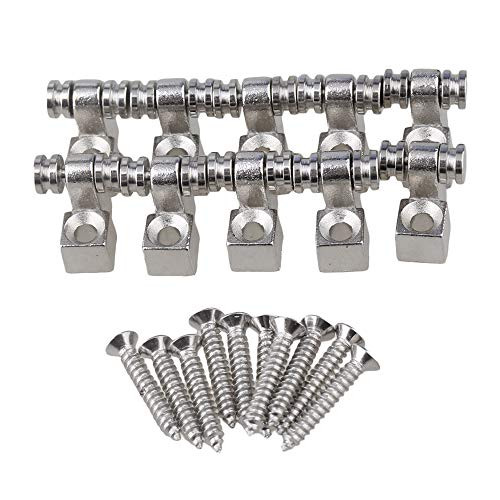 10PCS Guitar Roller String Trees Retainers String Guides with Screws Chrome