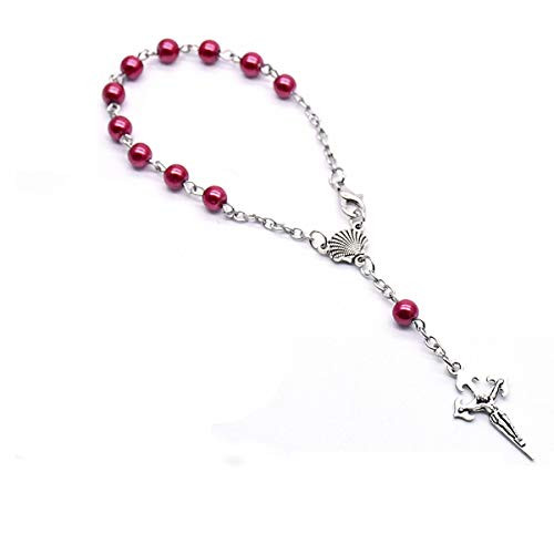 JIAMIN Intercession Car Rearview Mirror Rosary-Catholic Rosary - Farmhouse Door Knob Rosary -B-