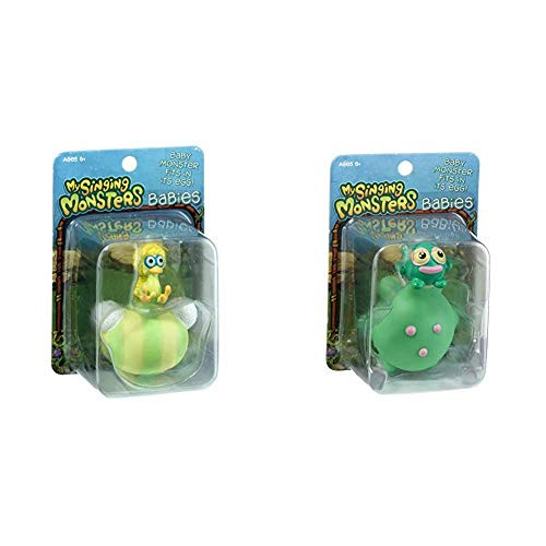 My Singing Monsters Baby Dandidoo Collectible Figure with Egg, Brown/A Bundle Baby Toe Jammer Collectible Figure with Egg