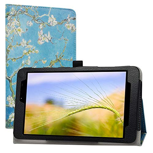 LiuShan Compatible with MOXEE Tablet 8 inch case,PU Leather Slim Folding Stand Cover for MOXEE Tablet 8 inch?mt-t800?-Not Fit Other Tablet-,Almond Blossom
