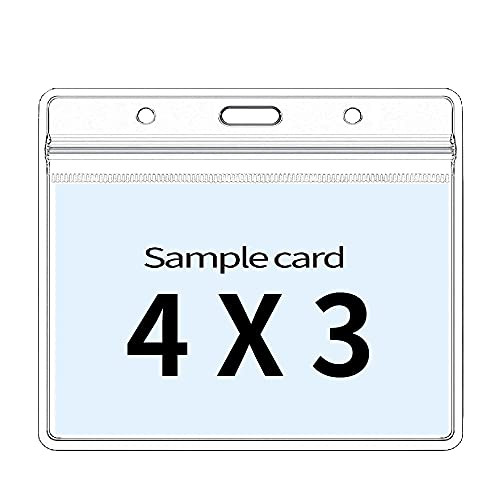 4X3 ID Name Tag Card Clear Soft Vinyl Plastic Withe Waterproof Type Resealable Zip?10 Pack?