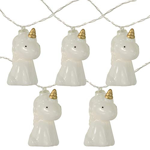10-Count White Unicorn LED String Lights - 4.5 ft Clear Wire