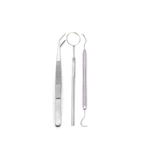 DDP Basic Dental Set Mouth Mirror,Explorer Probe,Cotton PLIER
