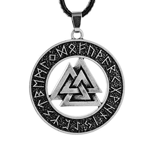 LANGHONG 1PCS Norse Vikings Necklace Norse Valknut Necklace for Men Original Amulet Pendant Necklace LANGHONG 1PCS Norse Vikings Necklace Norse Valknut Necklace for Men Original Amulet Pendant Necklace