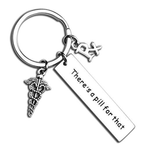 ecobuty Pharmacy Tech Gift Pharmacy Pharmacist Gift There's A Pill for That Keychain RX Jewelry Graduation Gift for Pharmacist -Rx-KR-