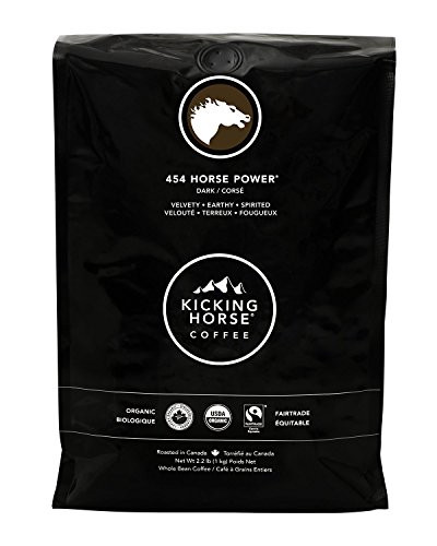 Kicking Horse Coffee, 454 Horse Power, Dark Roast, Whole Bean, 2.2 lb - Certified Organic, Fairtrade, Kosher Coffee