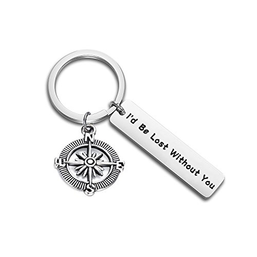 TGBJE I'd Be Lost Without You Keychain Couples Keychain Compass charm Keychain Gift for Boyfriend Girlfriend -Keychain-