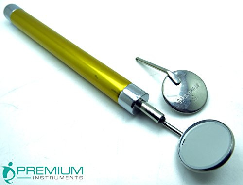 Dental Mirror Golden Handle with Bright Light Removable Mirrors 5 Examination Instruments Dental Mirror Golden Handle with Bright Light Removable Mirrors 5 Examination Instruments