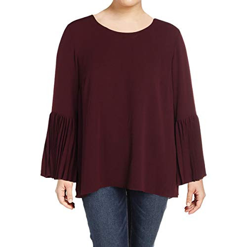 Vince Camuto Womens Hi-Low Long Sleeves Dress Top Purple M