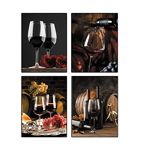 Modern Abstract Art Red Wine Rose Flowers Poster Painting Set of 4 -8X10 Canvas Picture- Home Decor for Living Room Bedroom Bathroom Decor Artwork Restaurant Barrel Bar Wall Art Prints No Frame Modern Abstract Art Red Wine Rose Flowers Poster Painting Set of 4 -8X10 Canvas Picture- Home Decor for Living Room Bedroom Bathroom Decor Artwork Restaurant Barrel Bar Wall Art Prints No Frame
