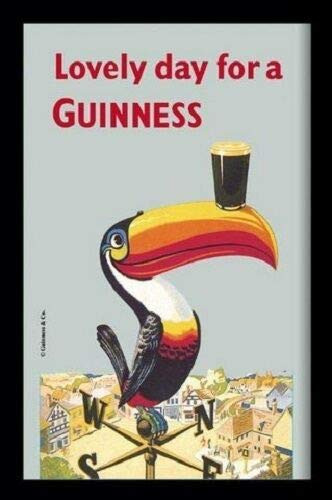 Wenyisign Metal Tin Sign 8" X 12" - Guinness Toucan Bar Nostalgia Mirror Mirror Metal Plaque Cafe, Bar, Home Wall Decor