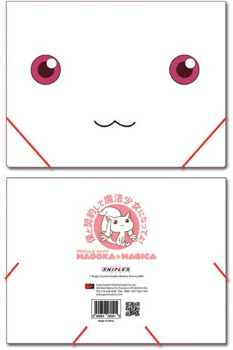 Puella Magi Madoka Magica Kyubey Face Elastic Band Document File Folder