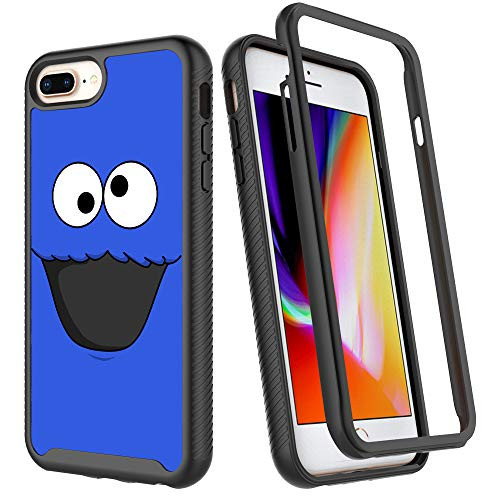 iPhone 6 Plus 6s Plus Case,Blue Cartoon Funny Design iPhone 7 Plus Case Shockproof Rugged Cover Dual Layer Soft TPU  plus Hard PC Bumper Full-Body Protective Case for iPhone 8 Plus