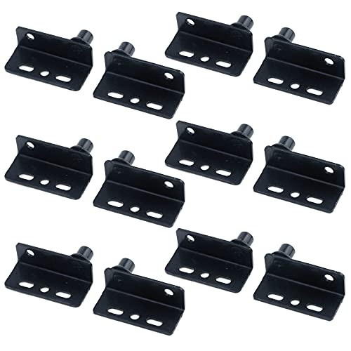Tulead Door Povot Hinges Iron Pivot Hinges Black Cabinet Pivot Hinges Furniture Pivot Hinge with Bushing,6 Sets with Screws