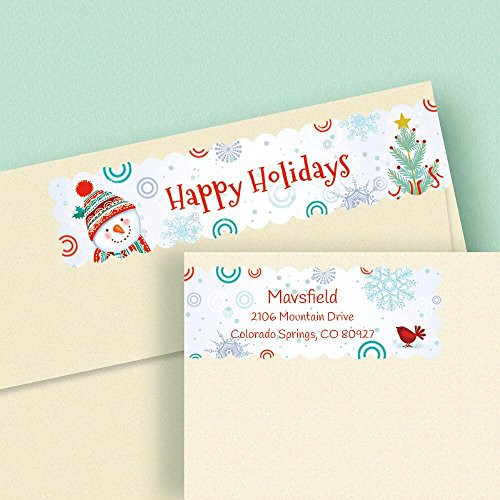 Snowman Connect Wrap Self-Adhesive, Flat-Sheet Self-Adhesive, Flat-Sheet Diecut Address Labels