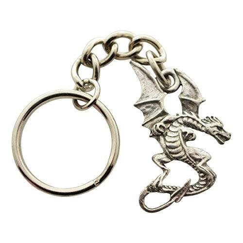 Sarah's Treats  and  Treasures Dragon Keychain ~ Antiqued Pewter ~ Keychain