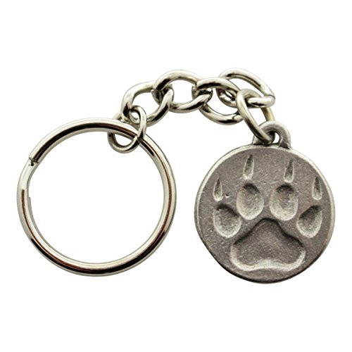 Sarah's Treats  and  Treasures Wolf Track Keychain ~ Antiqued Pewter ~ Keychain