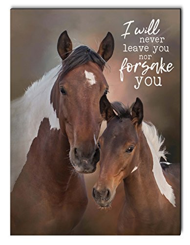P. GRAHAM DUNN Will Never Leave You Horse Pair 12 x 16 Inch Wood Printed Decorative Wall Plaque Sign