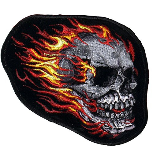 Hot Leathers Tribal Mirror Skull Hook and Loop Patch -Multicolor, 4" Width x 3" Height-