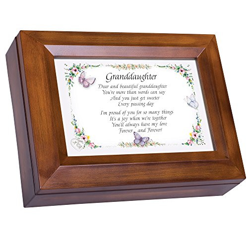 Cottage Garden Dear and Beautiful Granddaughter Dark Wood Finish Jewelry Music Box - Plays Tune You Are My Sunshine Cottage Garden Dear and Beautiful Granddaughter Dark Wood Finish Jewelry Music Box - Plays Tune You Are My Sunshine