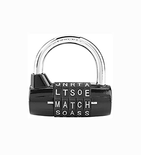 Shiwaki Secure Password Padlock, 5 Digit Combination Lock, Combination Padlock Travel Suitcase Security Password Lock - Black