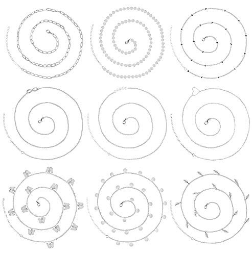 TOBENY 9PCS Waist Chain for Women Sexy Bikini Belly Body Chains Gold Silver Summer Beach Body Accessories Body Jewelry Set